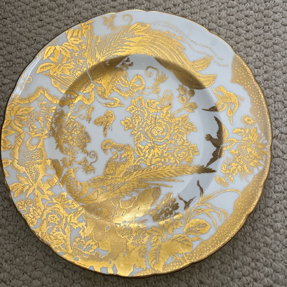 9.5 inches royal derby 24 carat gold aves lunch plate